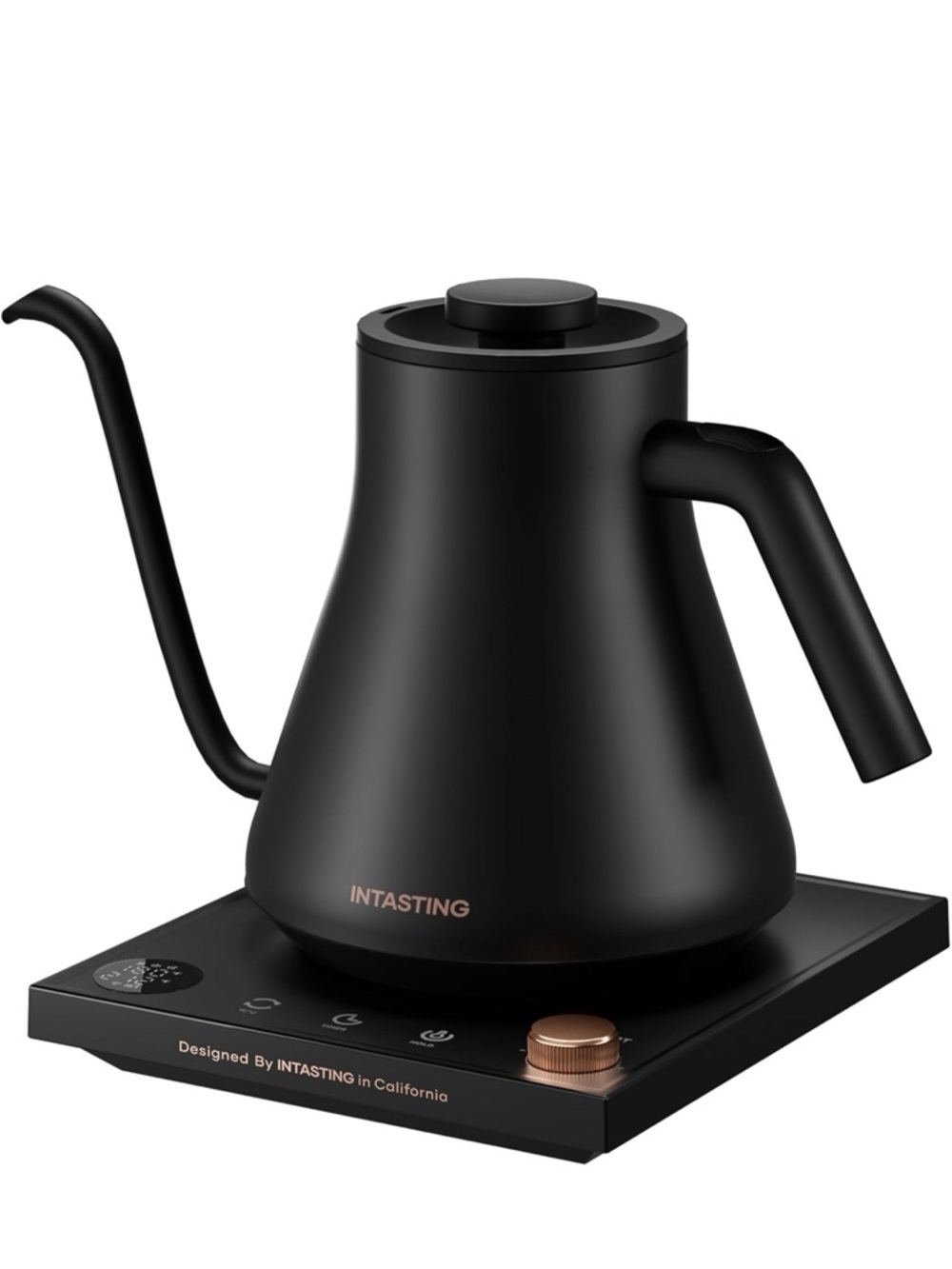 INTASTING Black Electric Gooseneck Kettle
